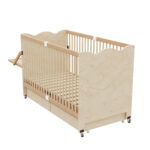 Bewegliches multifunktionales Babybett, 4-stufige Höhenverstellung, Babybett mit Schubladen, massive