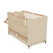 Bewegliches multifunktionales Babybett, 4-stufige Höhenverstellung, Babybett mit Schubladen, massive