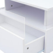 Modernes Hochglanz-LED-Couchtisch Kaffeetisch 70*70*41cm mit 2 Schubladen und transparentem Präsenta - Image 10