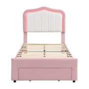 Kinder-Polsterbett 90 x 200 cm, Rosa, mit Schublade am Fußende, weißer Rückenlehne, App-gesteuerter - Image 14