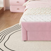 Kinder-Polsterbett 90 x 200 cm, Rosa, mit Schublade am Fußende, weißer Rückenlehne, App-gesteuerter - Image 20