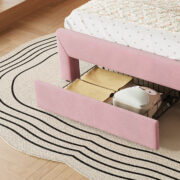 Kinder-Polsterbett 90 x 200 cm, Rosa, mit Schublade am Fußende, weißer Rückenlehne, App-gesteuerter - Image 23
