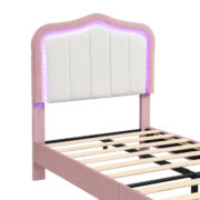 Kinder-Polsterbett 90 x 200 cm, Rosa, mit Schublade am Fußende, weißer Rückenlehne, App-gesteuerter - Image 24