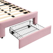 Kinder-Polsterbett 90 x 200 cm, Rosa, mit Schublade am Fußende, weißer Rückenlehne, App-gesteuerter - Image 25