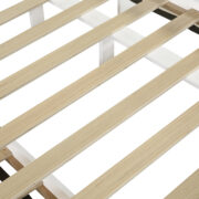 Holzbett 120 x 200 cm, Stauraumbett in Weiß, Funktionsbett mit Ausziehbett 90 x 190 cm, halb umlaufe - Image 25
