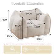 Giant Bean Bag Chair with pillow, Comfy Large Bean Bag Chairs for Adults and Kids, Faux Fur Floor So - Image 2