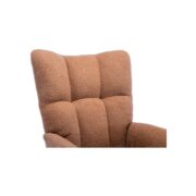 Teddy Fabric Rocking Chair with Pocket, Soft Rocking Chair for Nursery, Comfy Wingback Golider Rocki