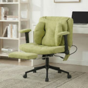Home office chair, swivel chair, adjustable height desk chair with footrest, load capacity 150kg, ga - Image 2