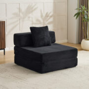 Floor Couch,Compression Sofa,Convertible Floor Sofa Bed-with Pillow Back Support Armrest,Comfy Singl - Image 2
