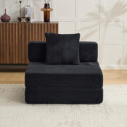 Floor Couch,Compression Sofa,Convertible Floor Sofa Bed-with Pillow Back Support Armrest,Comfy Singl - Image 3