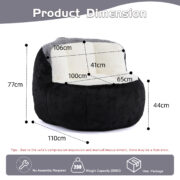Oversized Bean Bag Chairs,Multicolor Faux Fur Couch Filled with Shredded Sponge,Large Lounger Sofa F - Image 4