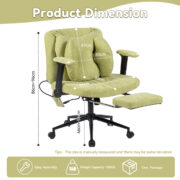 Home office chair, swivel chair, adjustable height desk chair with footrest, load capacity 150kg, ga - Image 4