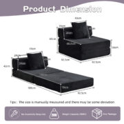 Floor Couch,Compression Sofa,Convertible Floor Sofa Bed-with Pillow Back Support Armrest,Comfy Singl - Image 4