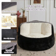 Oversized Bean Bag Chairs,Multicolor Faux Fur Couch Filled with Shredded Sponge,Large Lounger Sofa F - Image 5