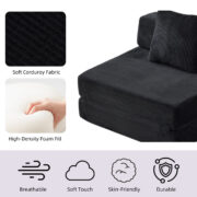 Floor Couch,Compression Sofa,Convertible Floor Sofa Bed-with Pillow Back Support Armrest,Comfy Singl - Image 5
