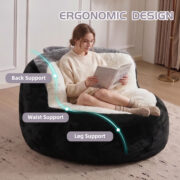 Oversized Bean Bag Chairs,Multicolor Faux Fur Couch Filled with Shredded Sponge,Large Lounger Sofa F - Image 7