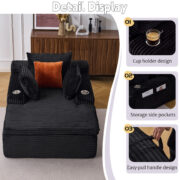 Sleeping sofa boneless floor sofa modern cloud sofa with chaise lounge, comfortable couch for living - Image 7