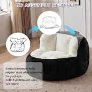 Oversized Bean Bag Chairs,Multicolor Faux Fur Couch Filled with Shredded Sponge,Large Lounger Sofa F - Image 8