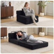 Floor Couch,Compression Sofa,Convertible Floor Sofa Bed-with Pillow Back Support Armrest,Comfy Singl - Image 9