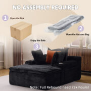Sleeping sofa boneless floor sofa modern cloud sofa with chaise lounge, comfortable couch for living - Image 10