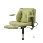 Home office chair, swivel chair, adjustable height desk chair with footrest, load capacity 150kg, ga